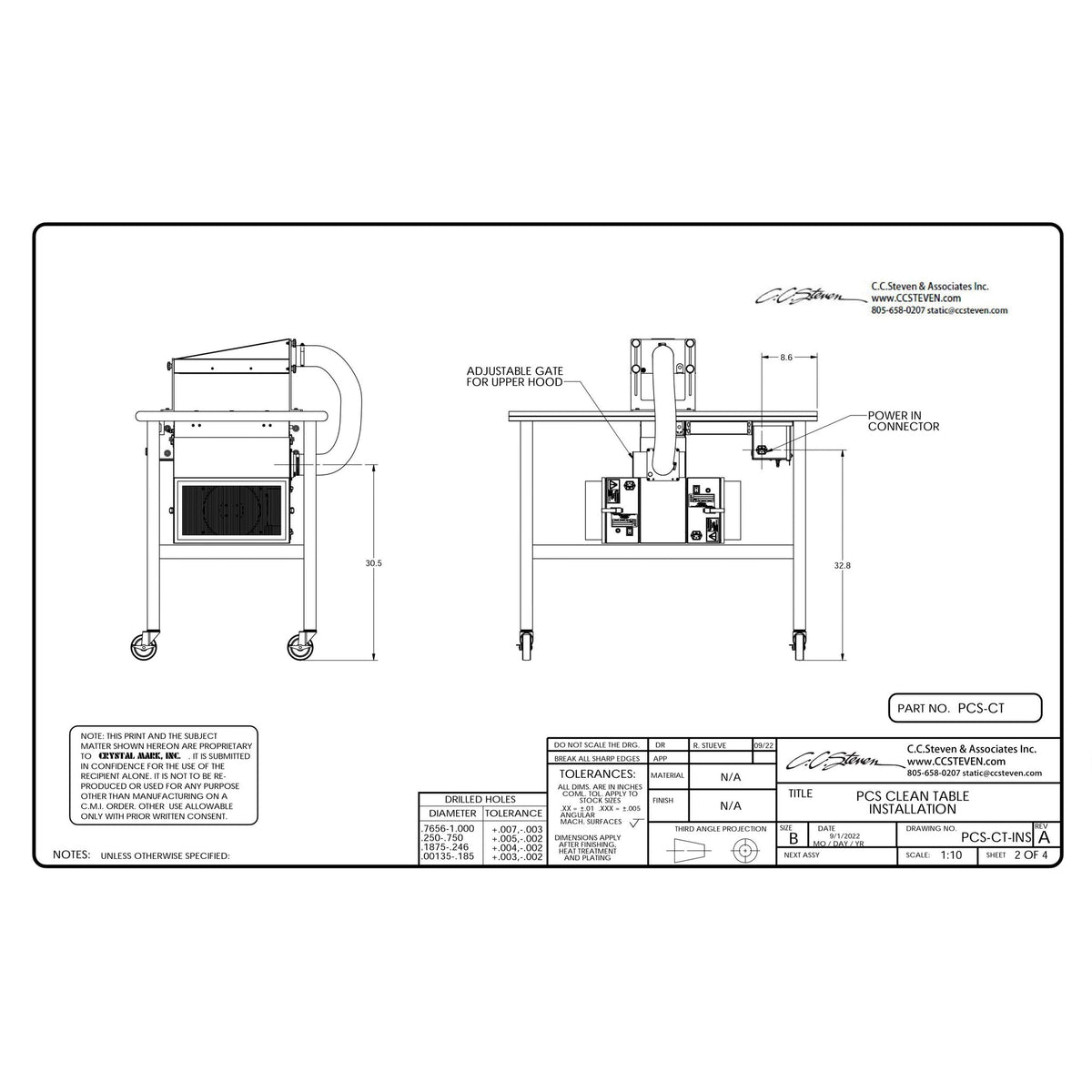 PCS Clean Table drawing, sheet 2