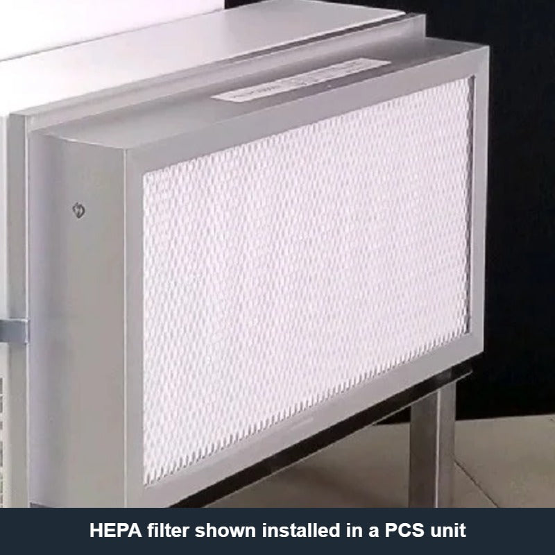 PCS replacement HEPA filter shown installed in a PCS particle capture unit
